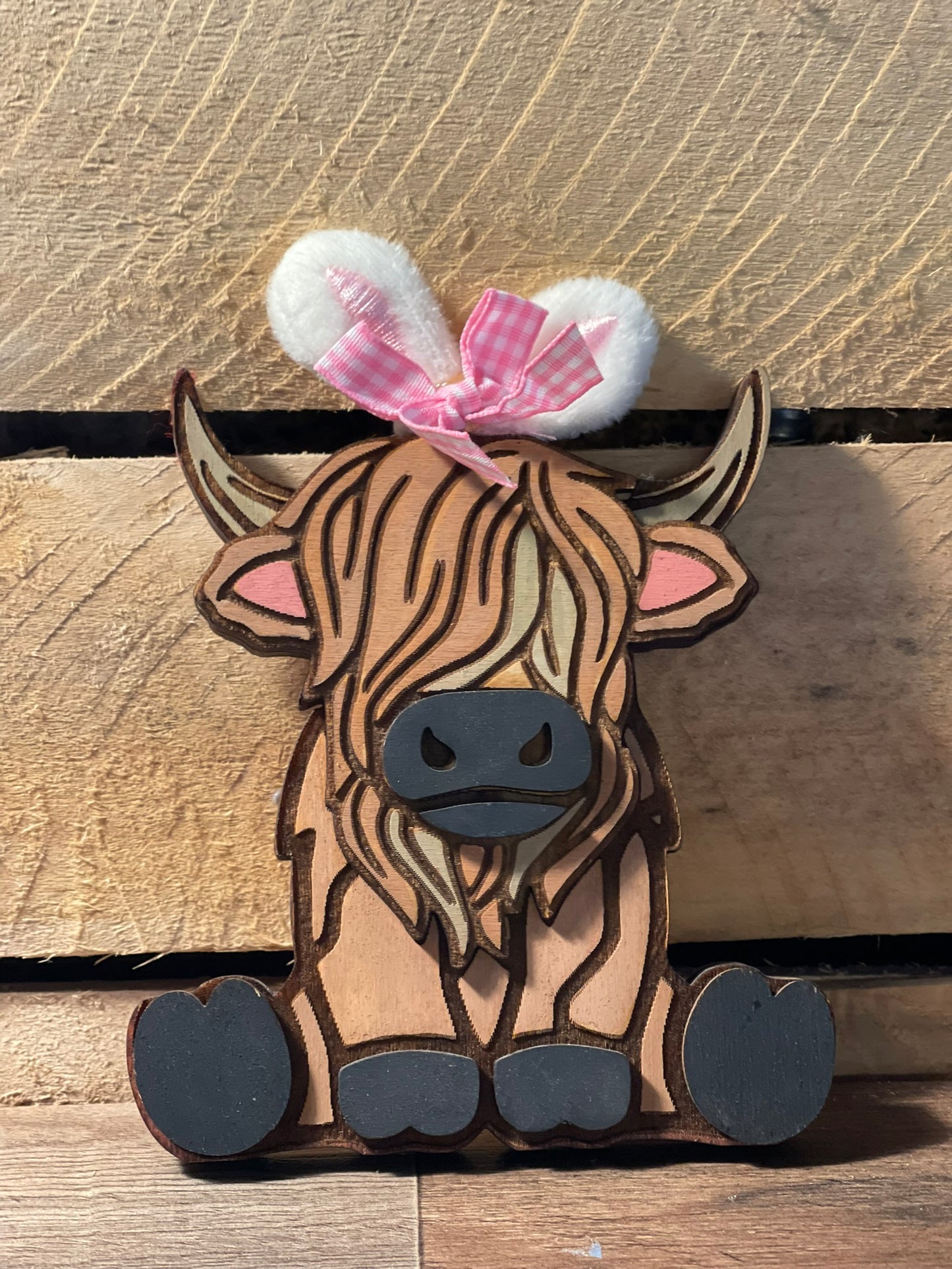 Easter Bunny Highland Cow