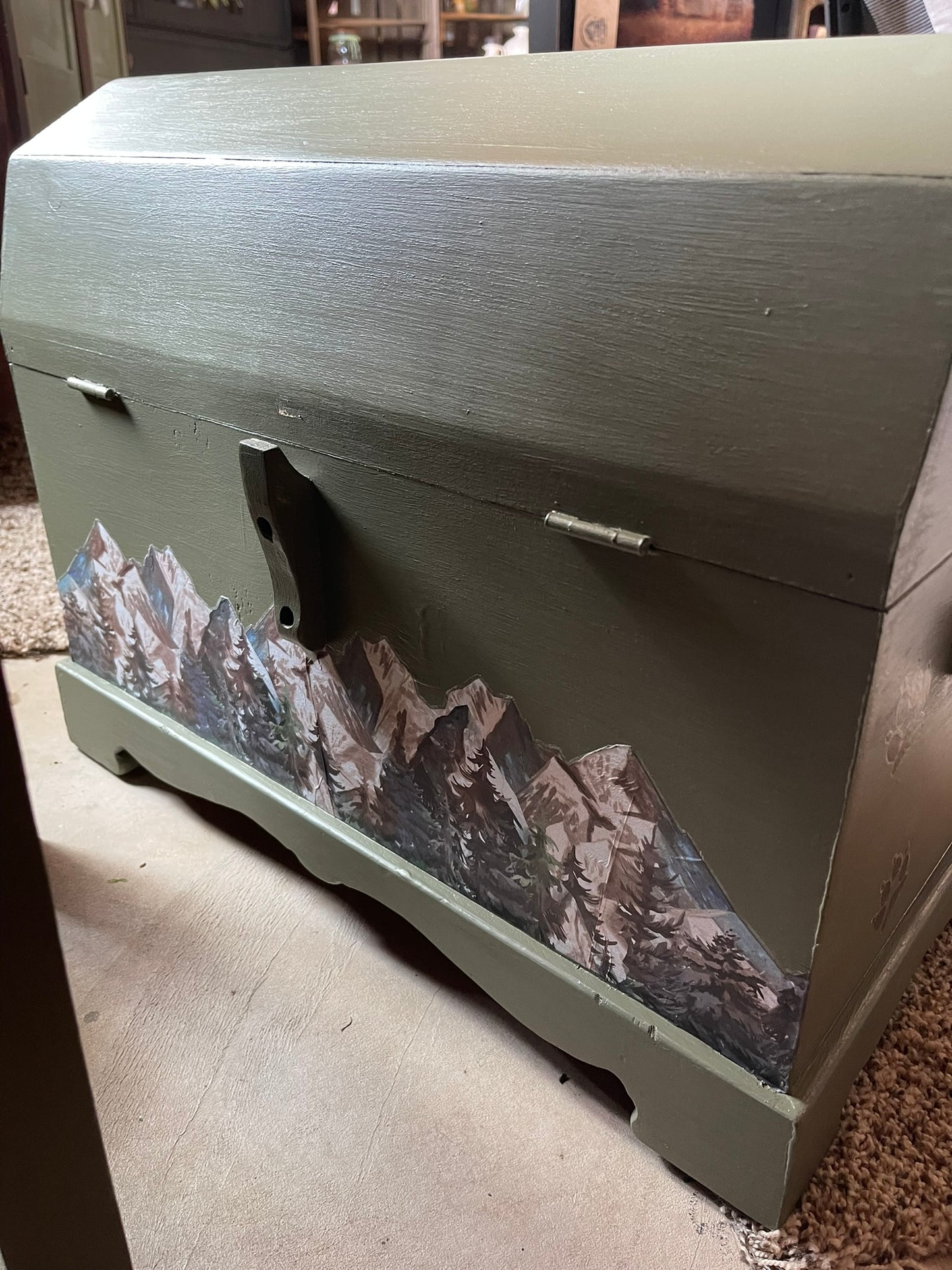 Adirondack-Themed 3-Piece Vintage Children’s Desk & Trunk Set