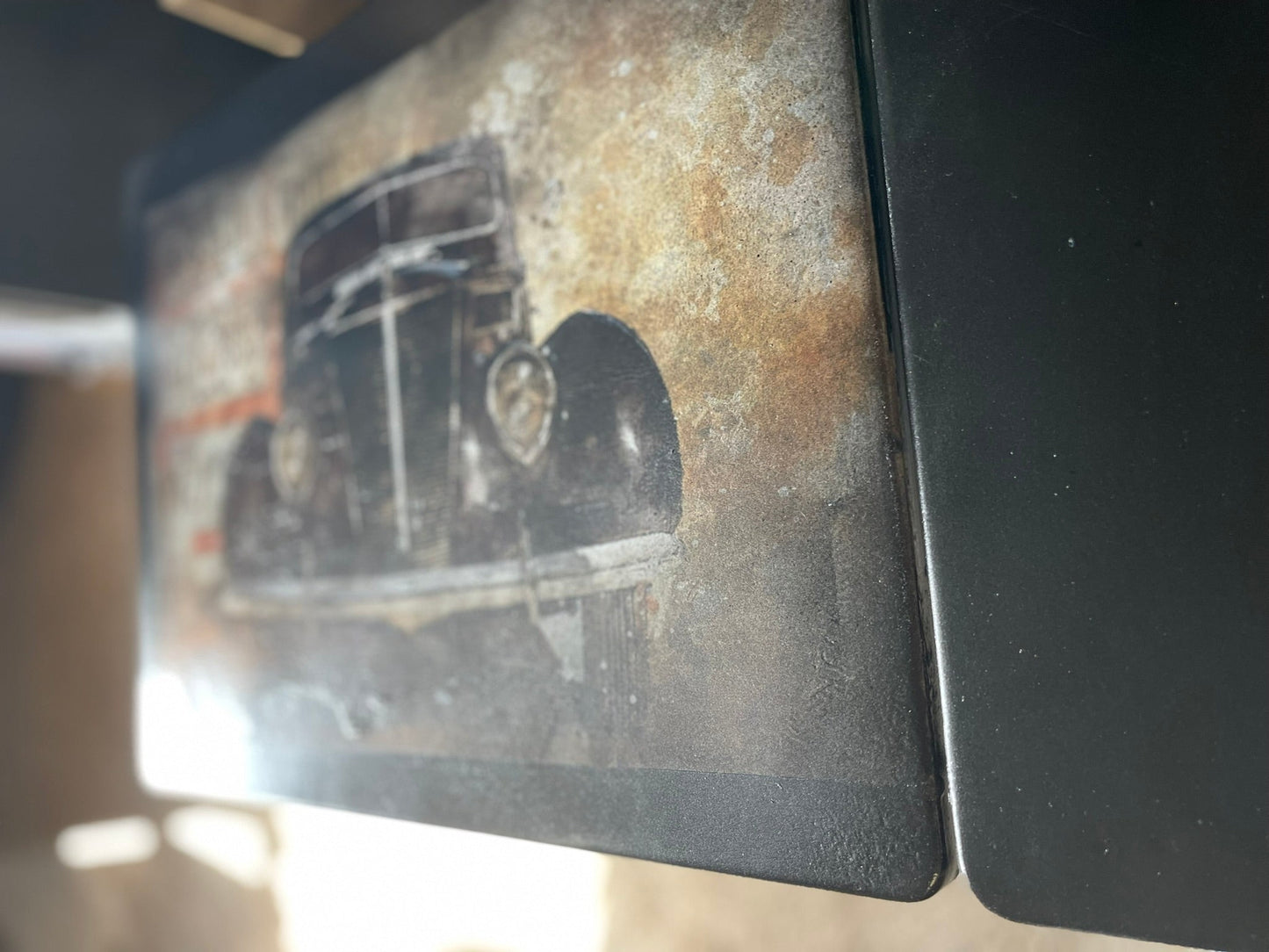 Vintage Typing Stand with Gangster Car