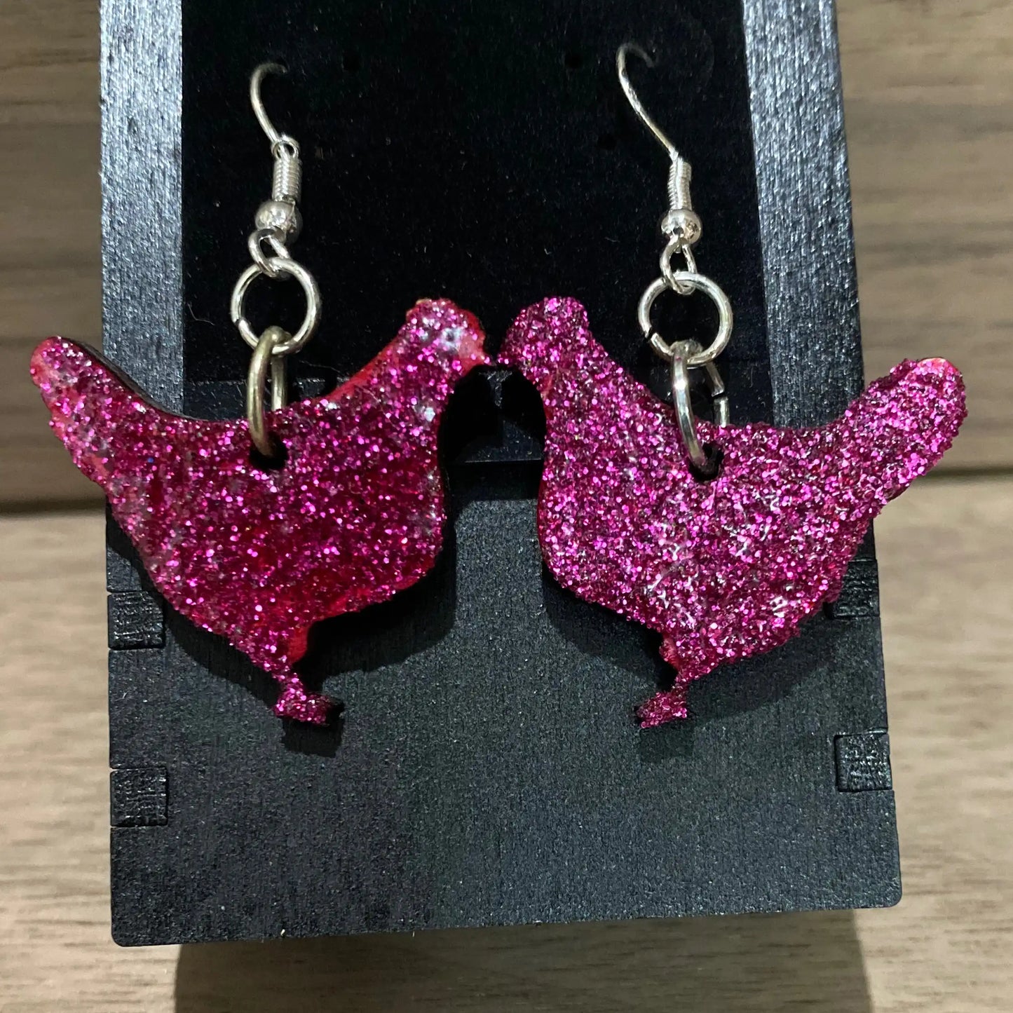 Sparkly Chicken Earrings