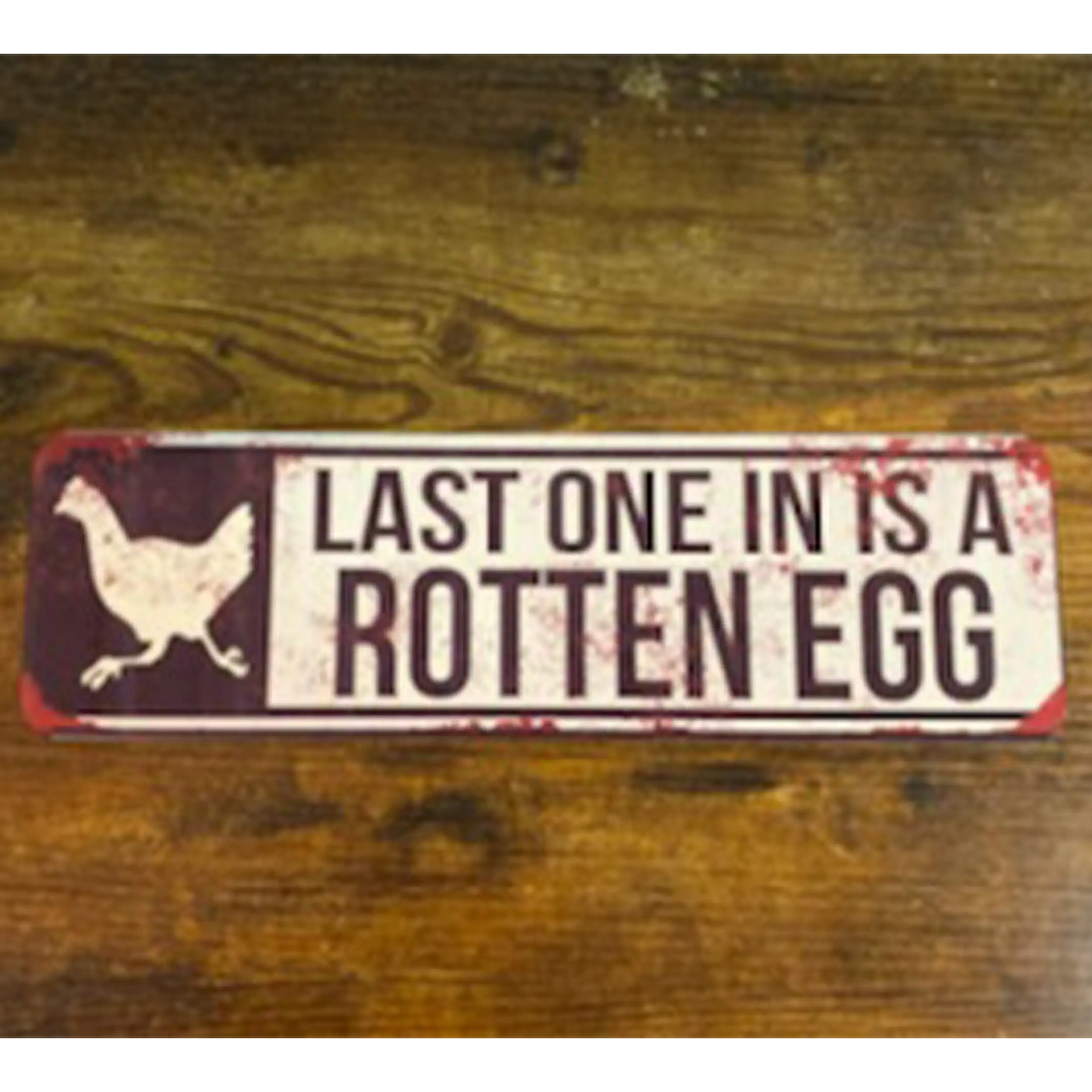 Last One In Is A Rotten Egg 4" x 14" Aluminum Sign