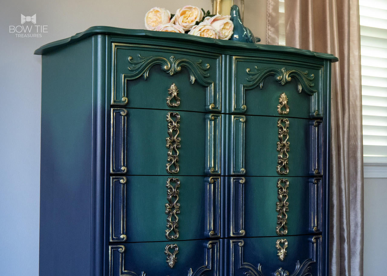 Midnight Green Silk Paint