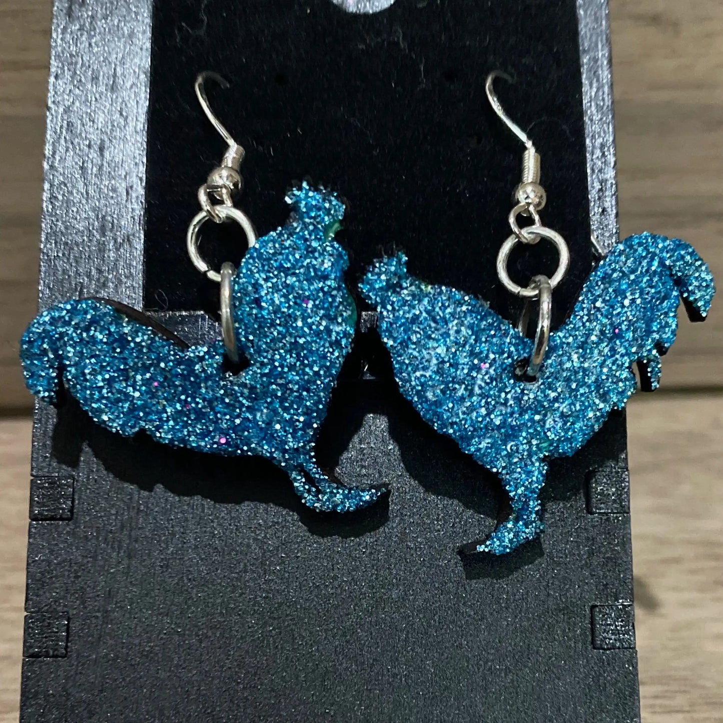 Sparkly Chicken Earrings