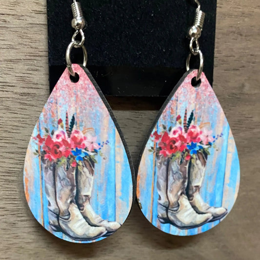 Boots & Flowers Earrings