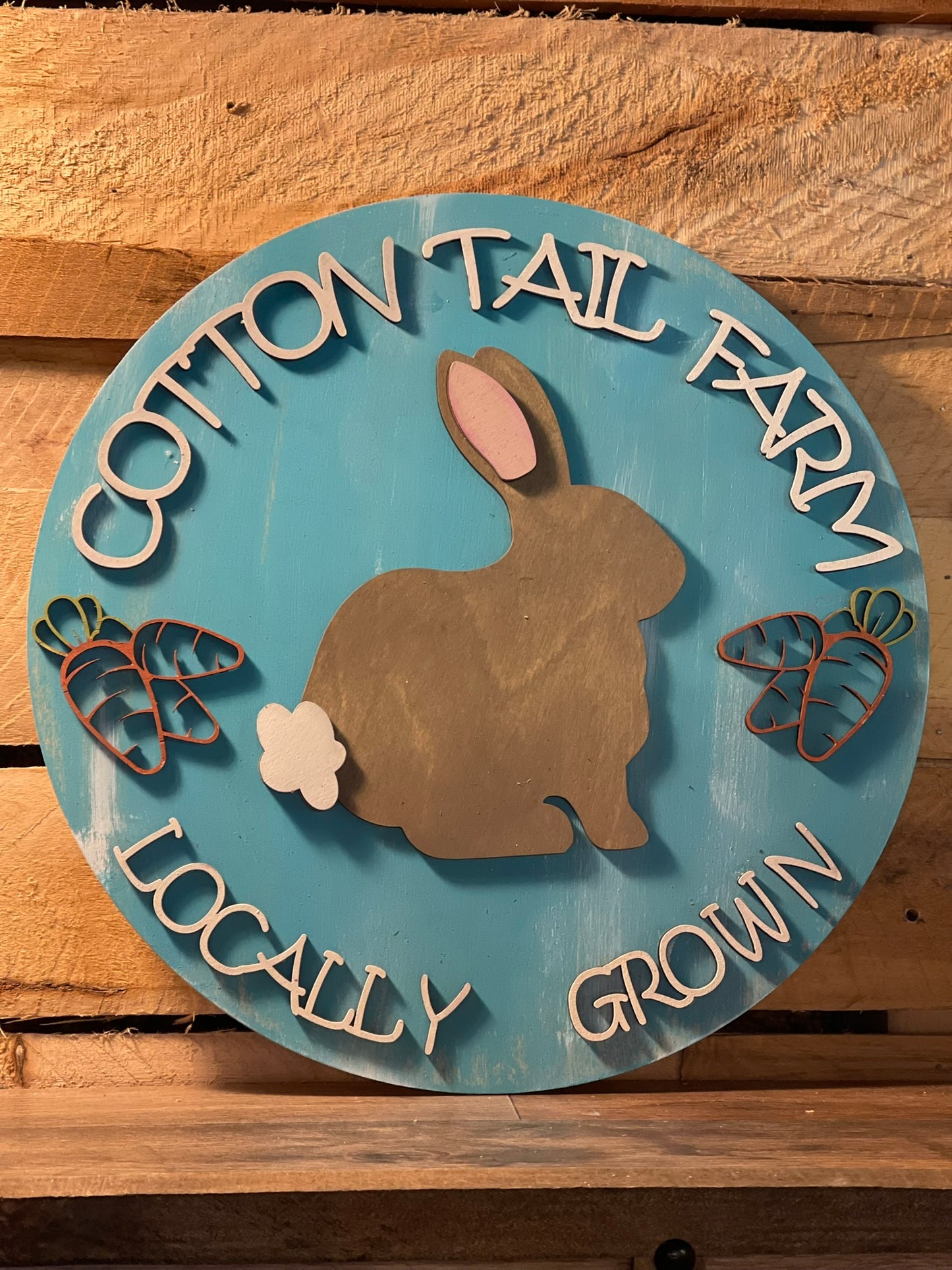 Cotton Tail Door Round -Teal