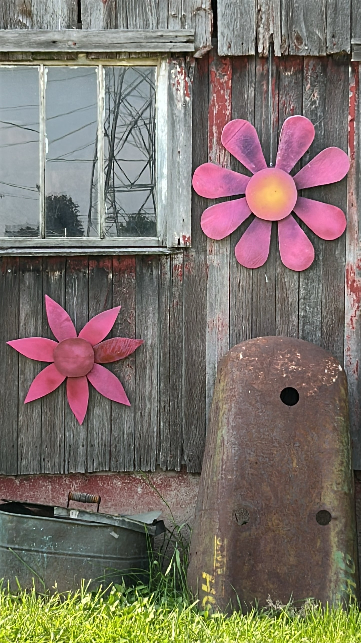 Hand Made Wood Barn Flower