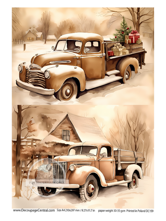 Sepia Truck Duo Rice Paper