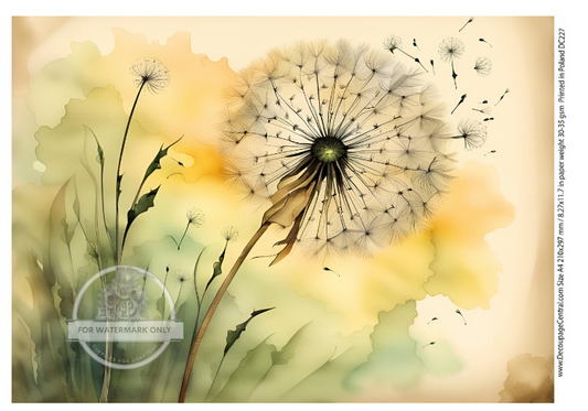 Dandelions Decoupage Rice Paper