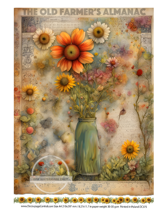 Decoupage Central The Old Farmers Almanac Rice Paper – Dirt Road Barns