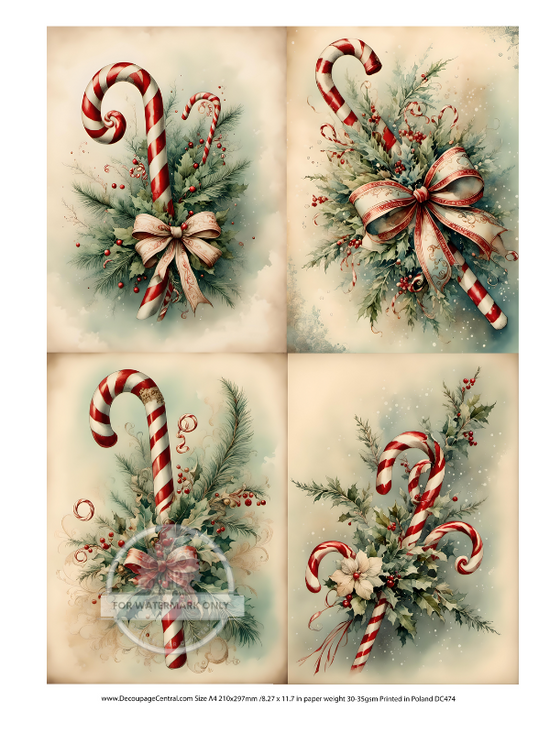 Retro Candy Cane Quads