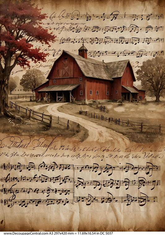 Red Barn Melody Rice Paper