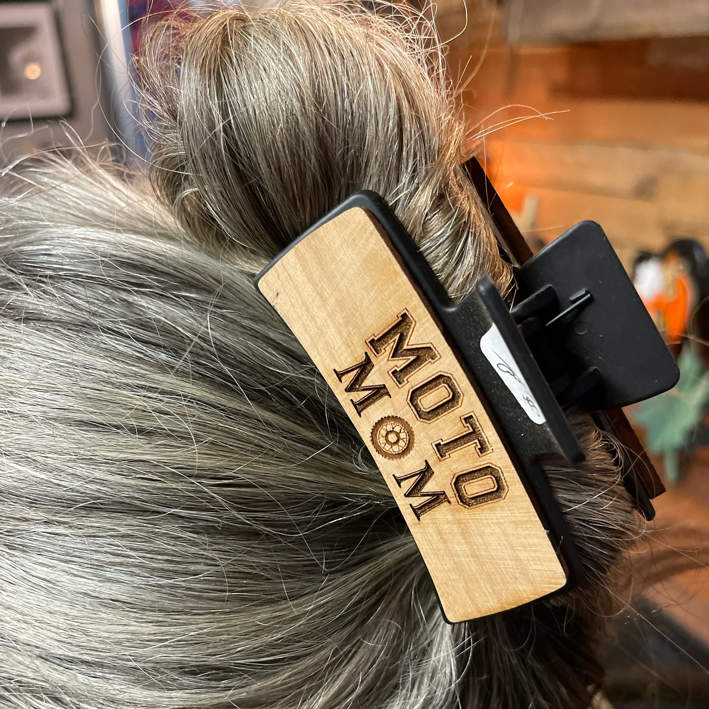 Personalized Sports Mom Hair Clip | Custom Laser-Engraved Wood Hair Accessory | Football, Soccer, Hockey, Basketball, Moto, Volleyball Mom/Grandma/Nana Gift