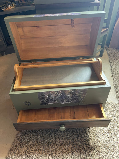 Adirondack-Themed 3-Piece Vintage Children’s Desk & Trunk Set
