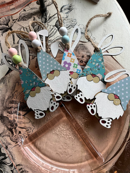 Personalized Gnome-Bunny Easter tags