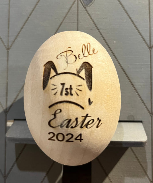 "My First Easter" Personalized , wooden Easter Egg