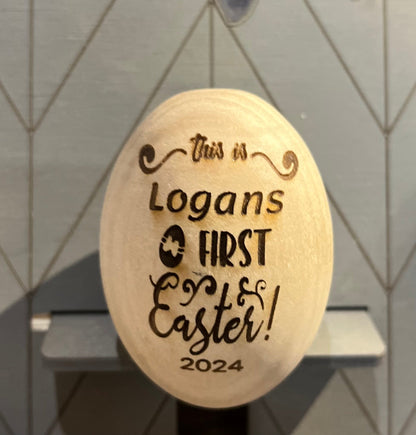 "My First Easter" Personalized , wooden Easter Egg