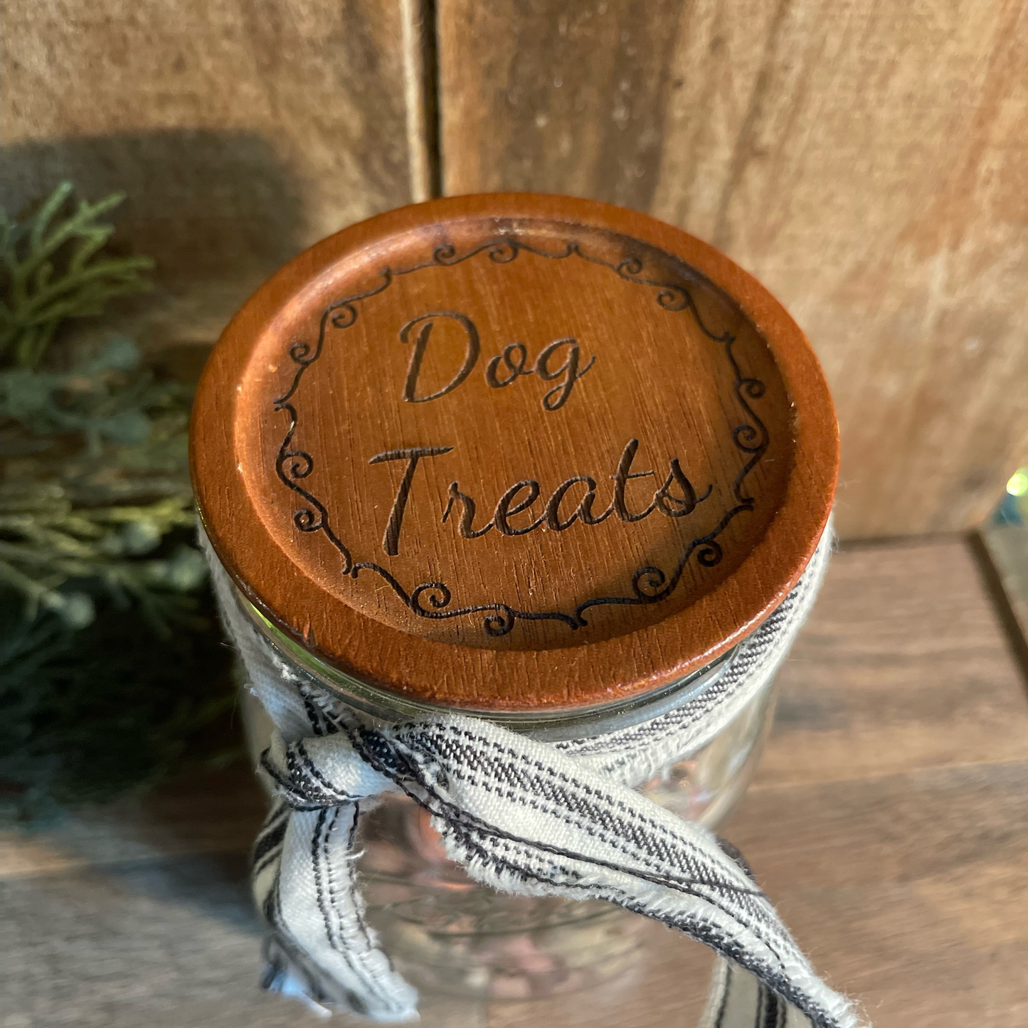 Custom Mason Jar Wood Lid | Laser-Engraved Decorative Jar Topper | Personalized Kitchen Storage Label