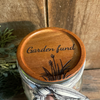 Custom Mason Jar Wood Lid | Laser-Engraved Decorative Jar Topper | Personalized Kitchen Storage Label