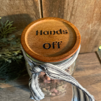 Custom Mason Jar Wood Lid | Laser-Engraved Decorative Jar Topper | Personalized Kitchen Storage Label