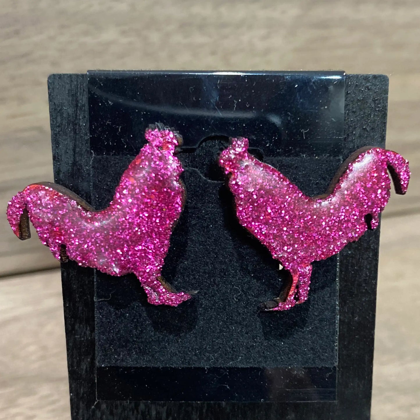Sparkly Chicken Earrings