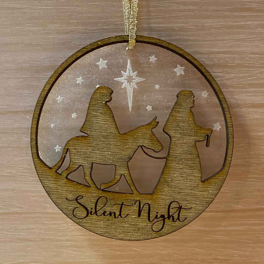 Silent Night Two-Layer Christmas Ornament