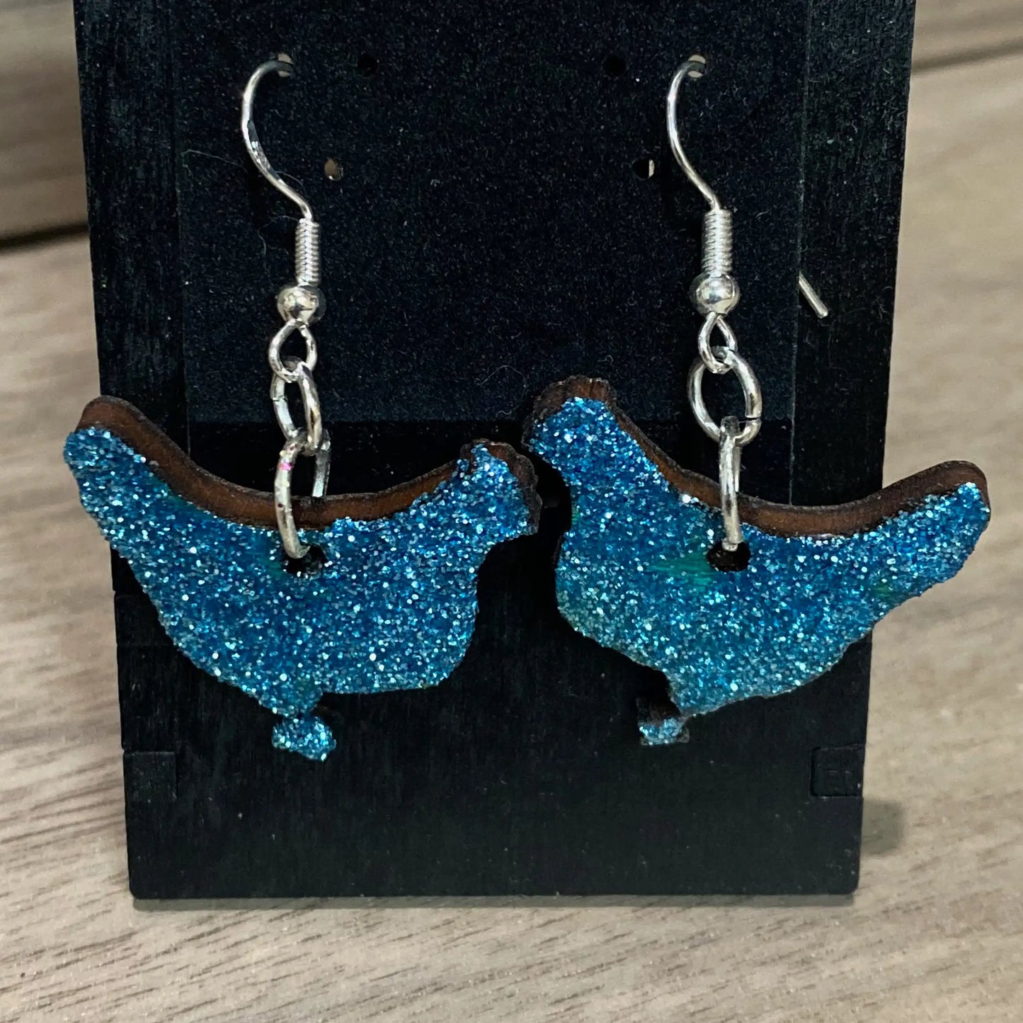 Sparkly Chicken Earrings