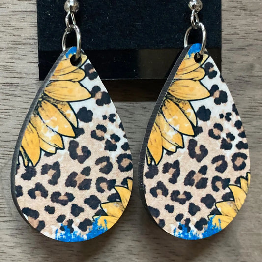 Sunflower Leopard Earrings