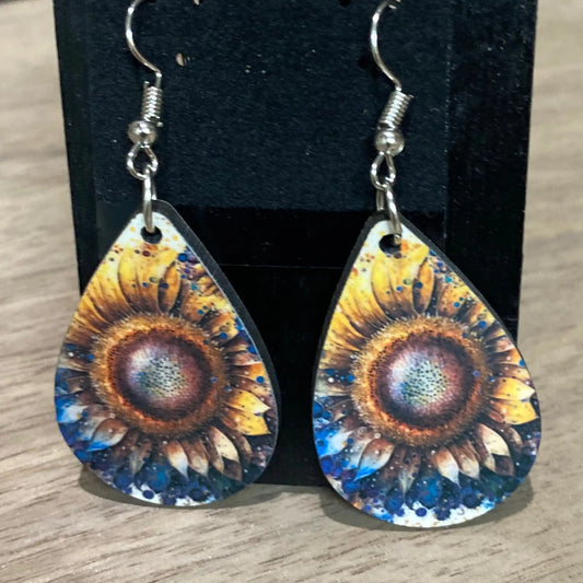 Sunflower Teardrop Earrings