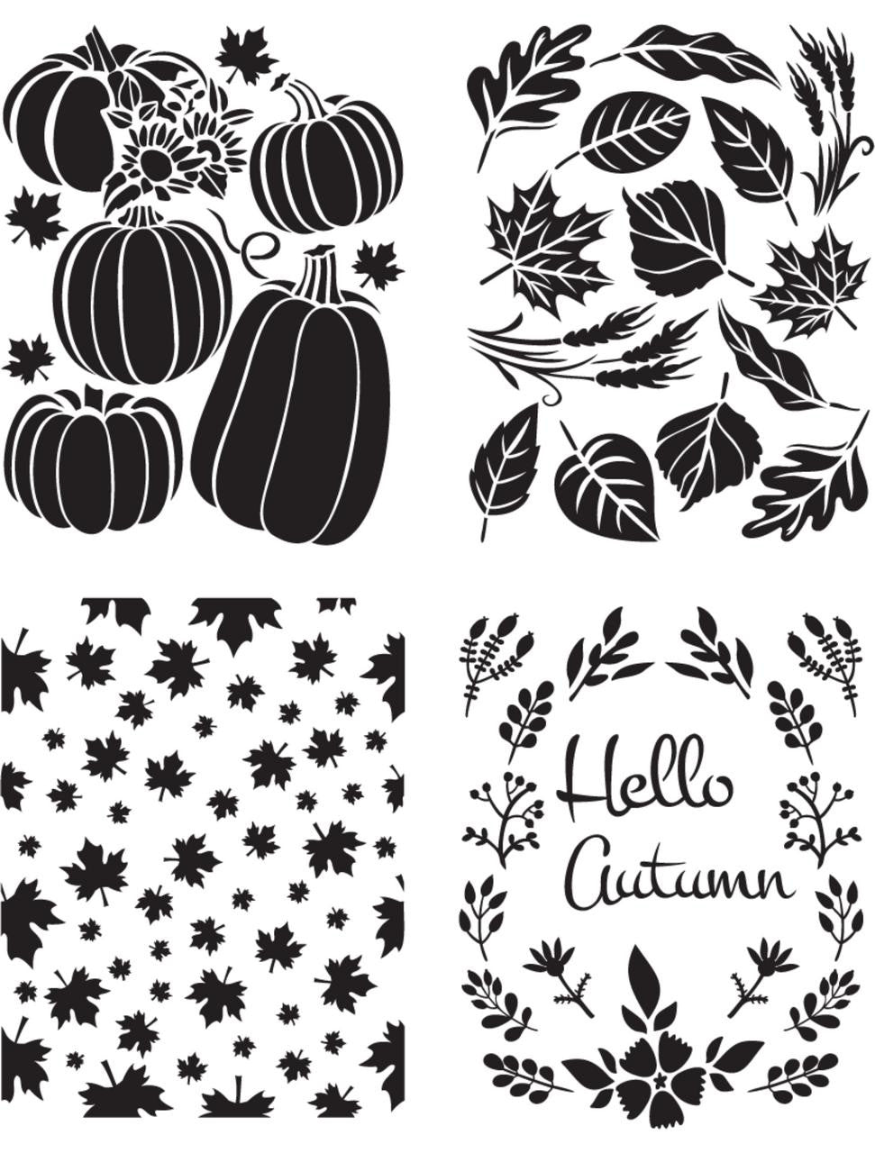 Hello Autumn Large Mylar Stencil