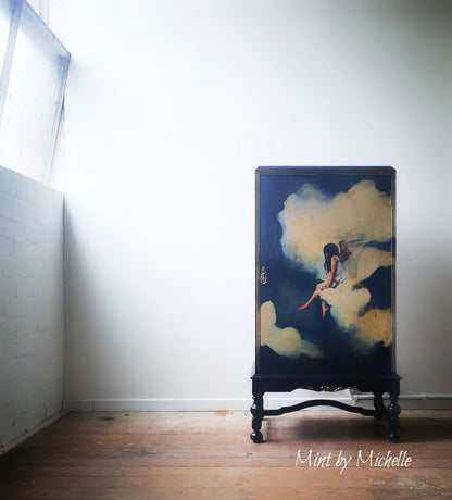 Angel decoupage paper on furniture