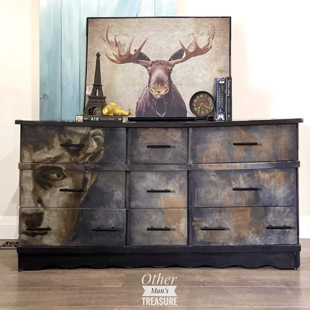 David decoupage paper on furniture