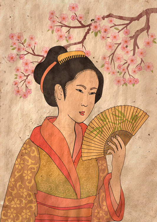 Geisha REVERSED Mint by Michelle decoupage paper