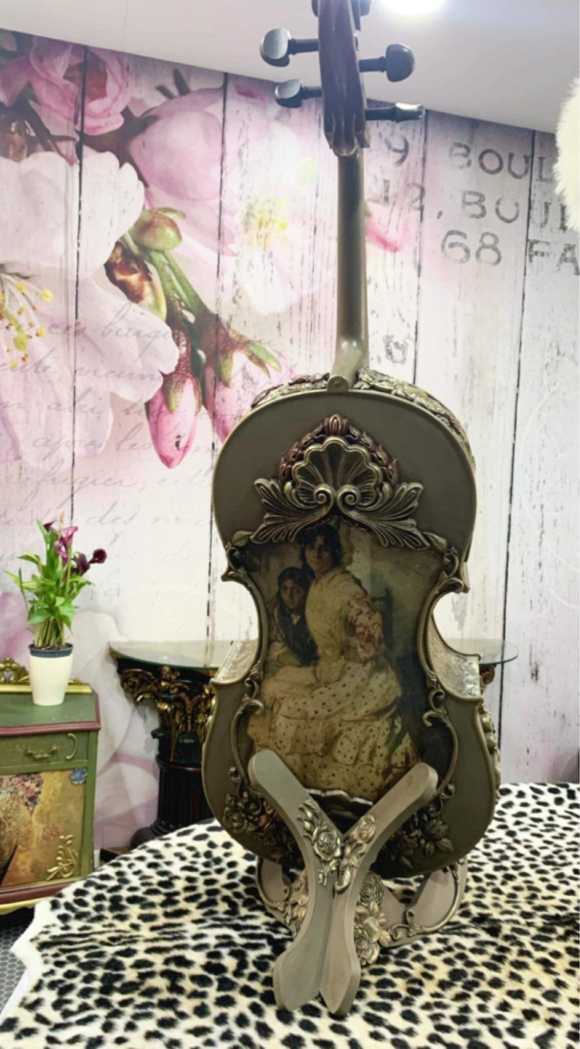 Gypsy decoupage paper on furniture