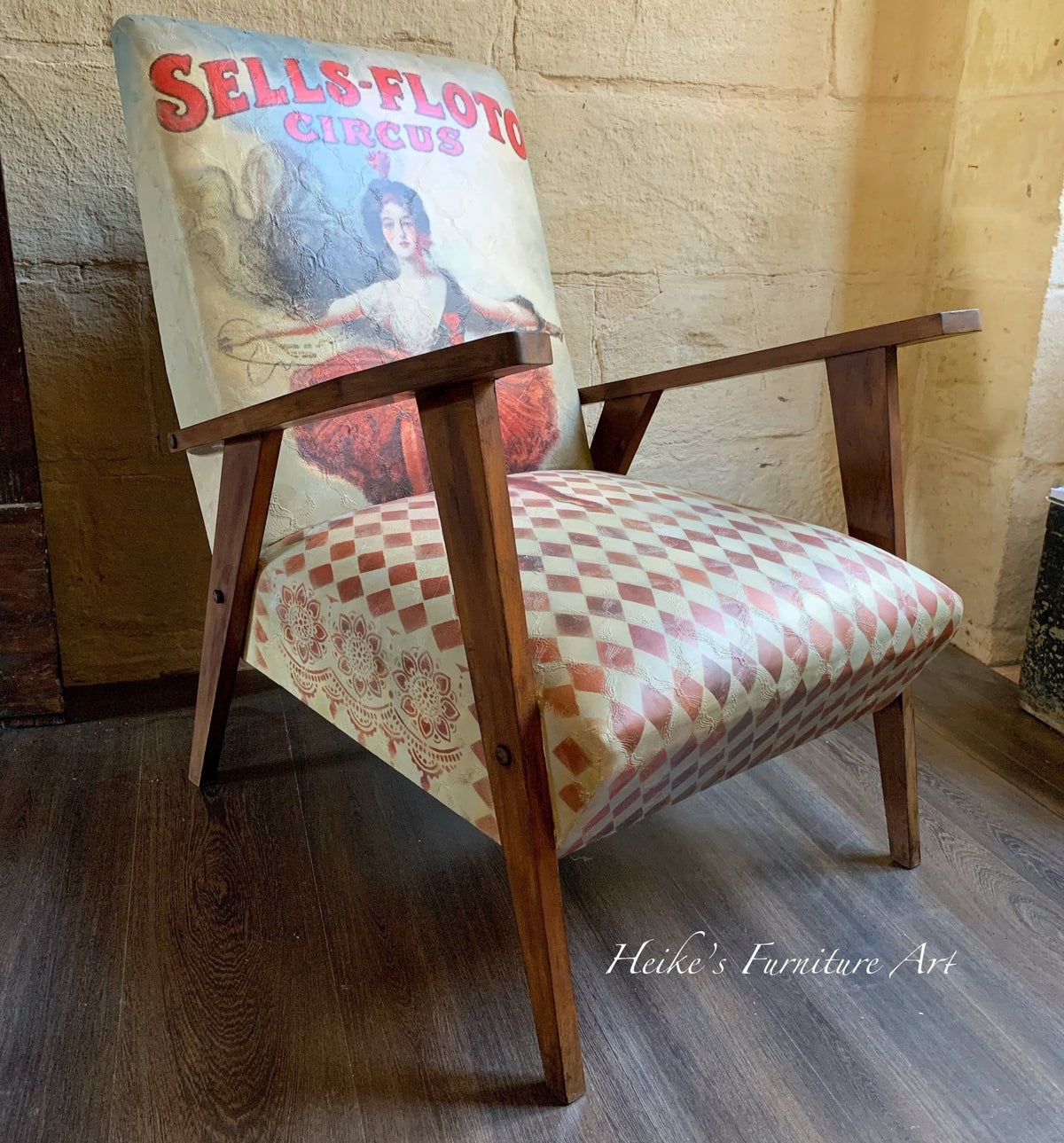 High Wire decoupage paper on furniture