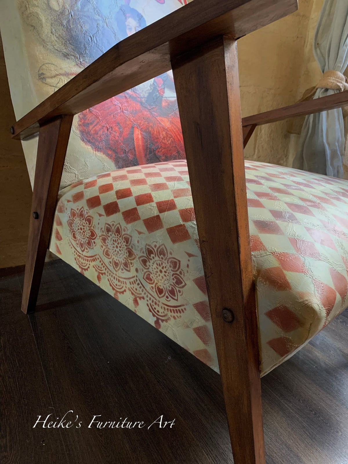 High Wire decoupage paper on furniture