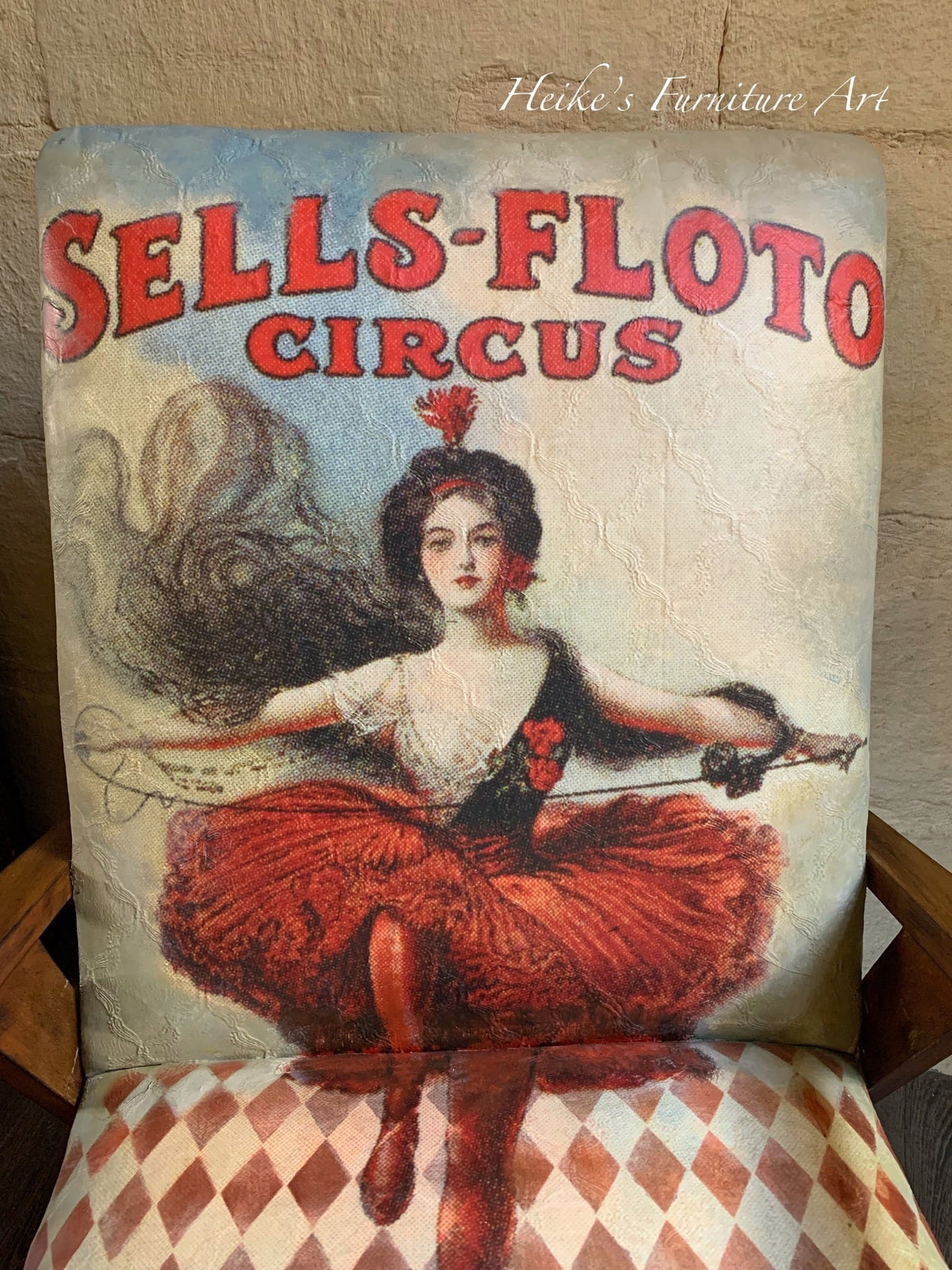 High Wire decoupage paper on furniture