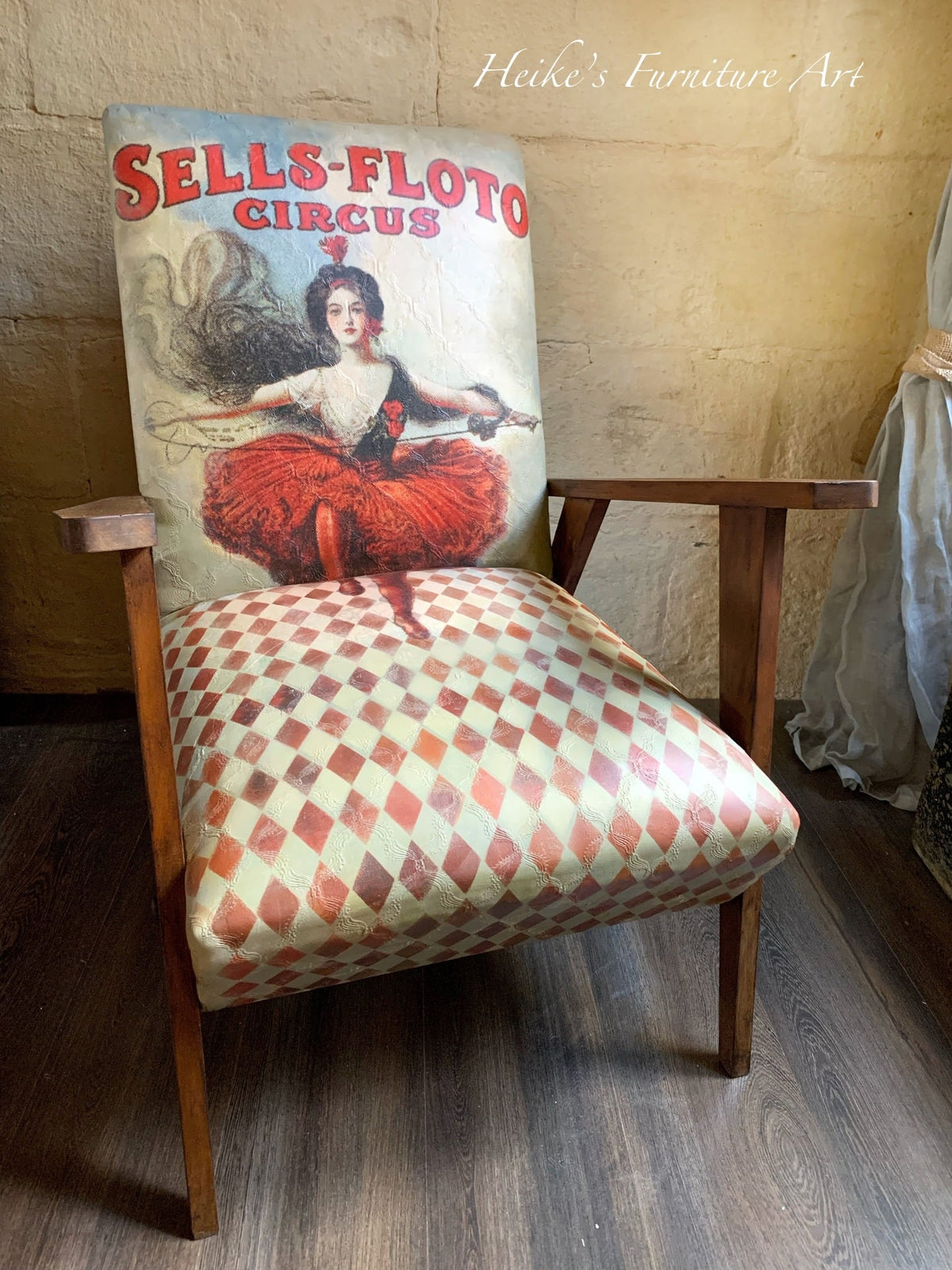 High Wire decoupage paper on furniture