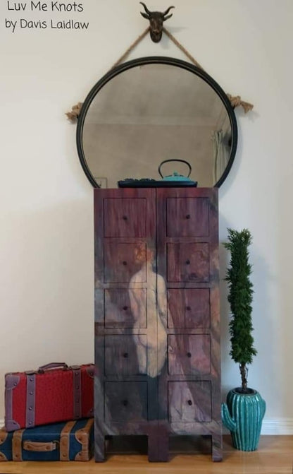 Reflection decoupage paper on furniture