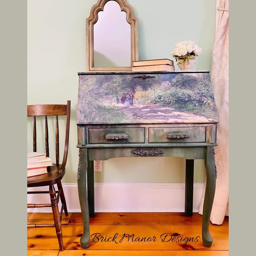 Road to Louveciennes decoupage paper on furniture