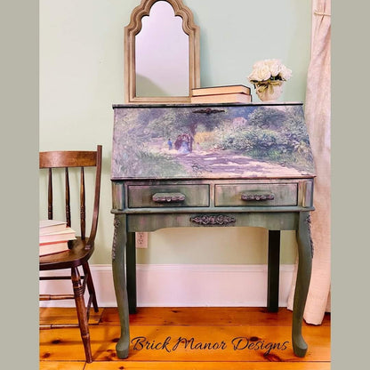 Road to Louveciennes decoupage paper on furniture