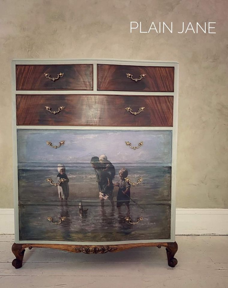 Waterplay decoupage paper on furniture