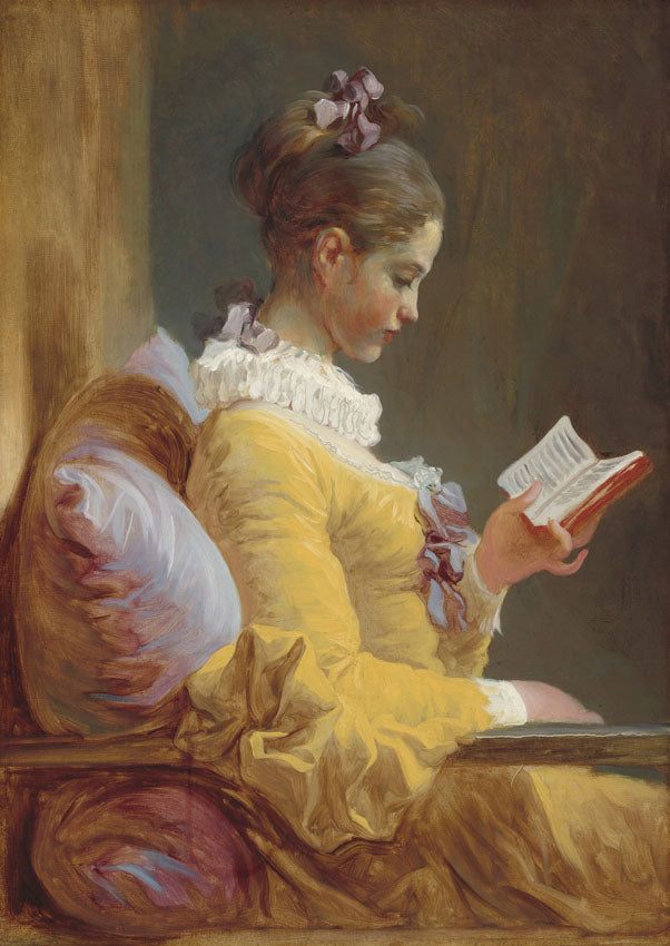 Young Girl Reading REVERSED Mint by Michelle decoupage paper