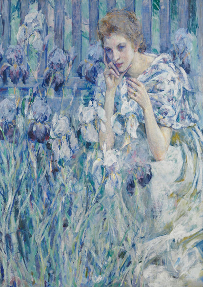 Woman with Lillies Mint by Michelle decoupage paper